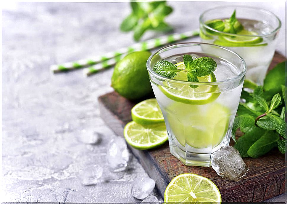 Homemade lime soda.