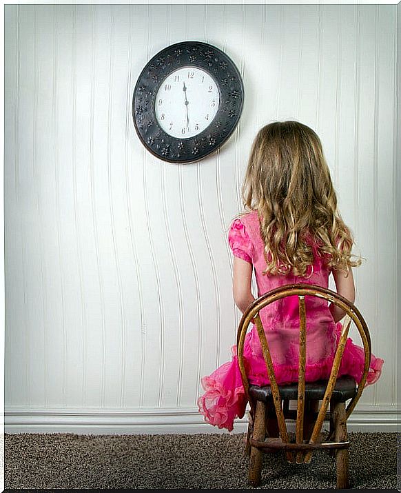 Girl in time out