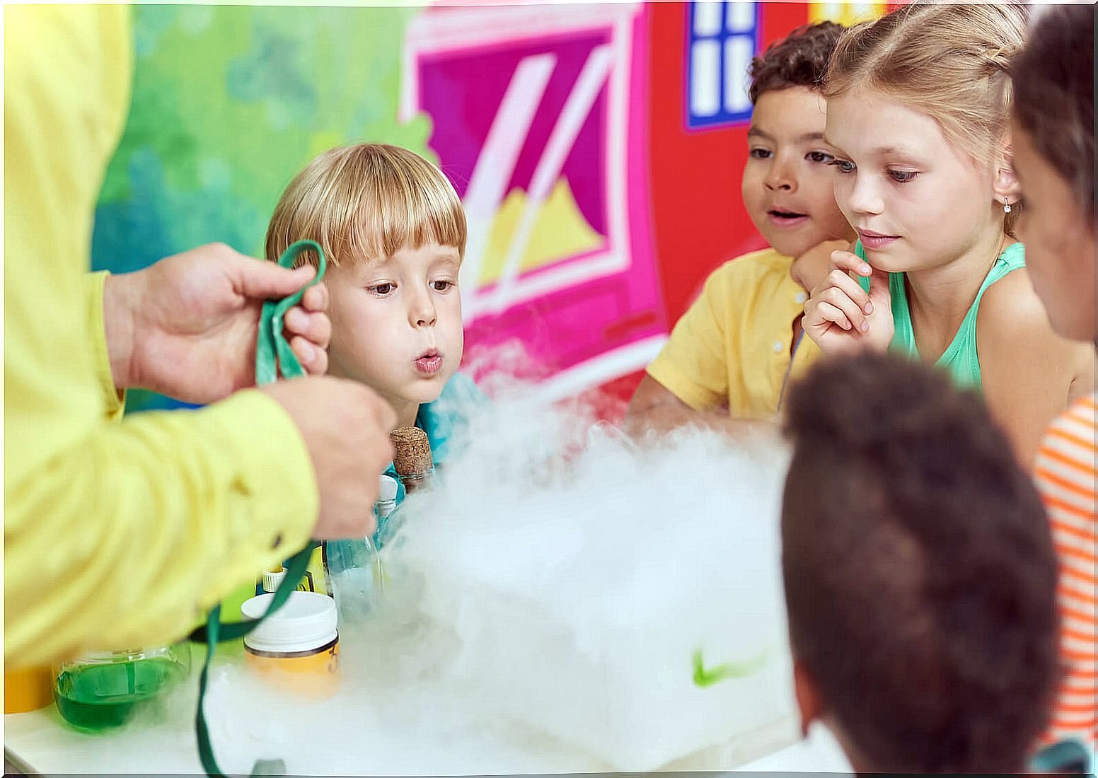 Children receiving a STEAM education in the classroom.